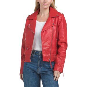 BOD & CHRISTENSEN Leather Fitted Moto Jacket